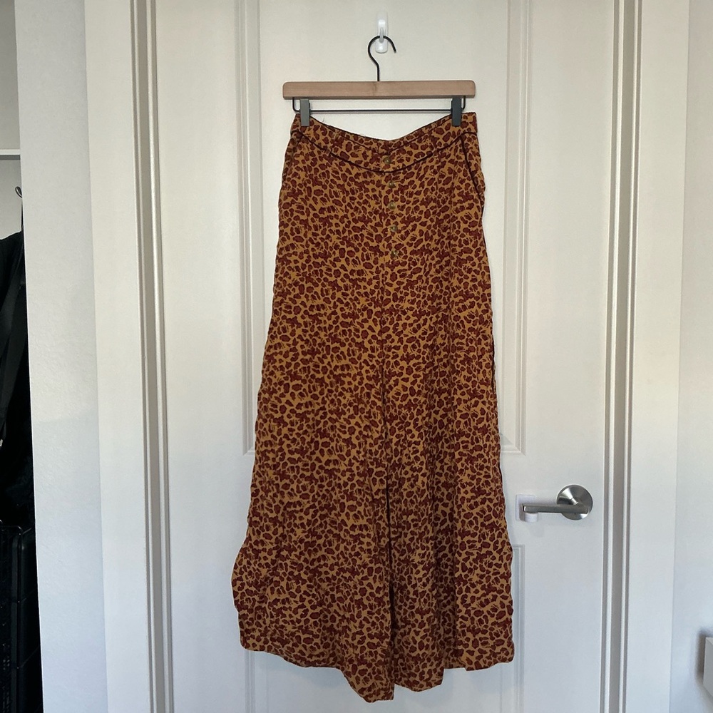 Free People Bennie Leopard Print Wide-Leg Pants - Picture 3 of 6